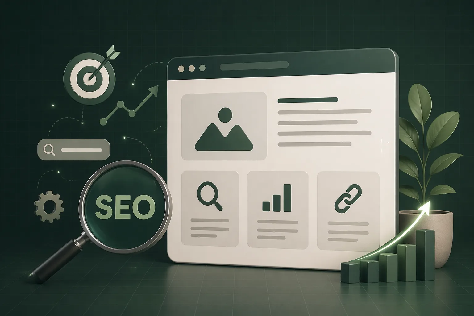 SEO ve içerik altyapısını anlatan uzmanlık haritası görseli